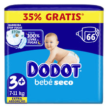 Load image into Gallery viewer, Fraldas Dodot Bebé Seco T3+ (7 a 11kg) – 66 Unidades