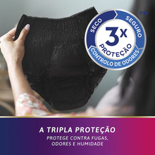 Charger l'image dans la galerie, Tena Silhouette Couches Taille Haute Slip Noir Plus L - 8 unités