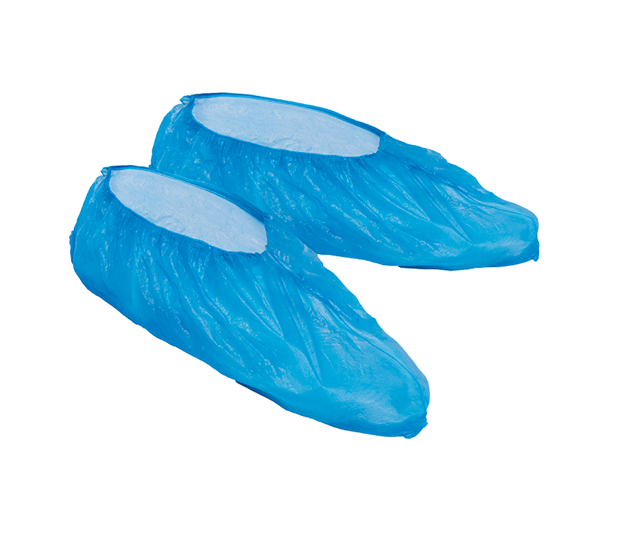 Blue disposable top shoe covers