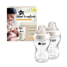 Carregar imagem no visualizador da galeria, Tommee Tippee Closer to Nature - Biberão 340ml, pack de 2 unidades
