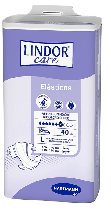 Lindor Care Ausonia Elastic Super (7 gotas) - Talla L - 40 Unidades