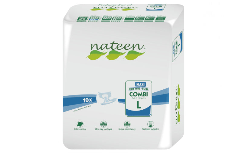 Nateen Combi Maxi Diapers - Size L - 10 Units