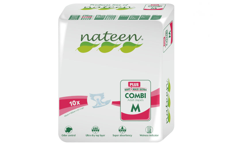 Nateen Combi Plus Diapers - Size M - 10 Units