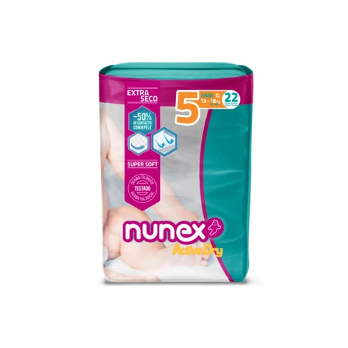 Pañales Nunex Active Dry T5 (13-18Kg) - 22 unidades