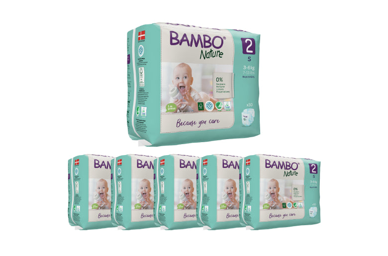 Diapers Bambo Nature 2 S 3-6Kg - 180 units
