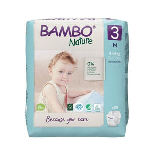 Diapers Bambo Nature 3 M 4-8Kg - 28 units