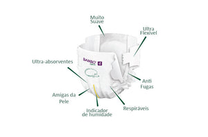 Diapers Bambo Nature 4 L 7-14Kg - 144 units