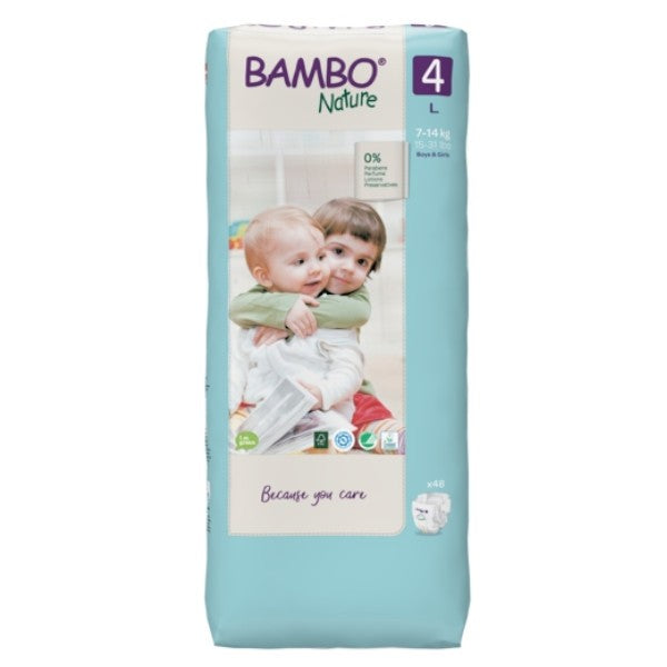 Diapers Bambo Nature 4 L 7-14Kg - 48 units