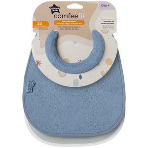 Tommee Tippee Comfeefit - Reversible Breastfeeding Bibs, pack of 2 (Blue)