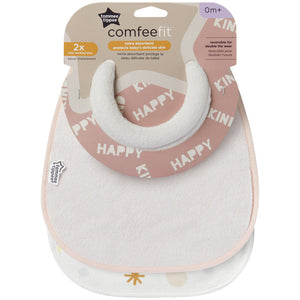 Tommee Tippee Comfeefit - Babetes para amamentação reversíveis, pack de 2 (Rosa)